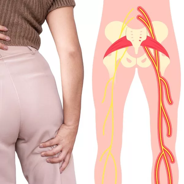 Burning pain down the leg caused by sciatic nerve irritation